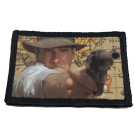 Indiana Jones Pistol Morale Patch Funny Tactical Military 2x3"