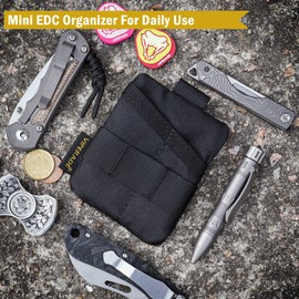 VIPERADE VE13 Mini Pocket Organiser, Nylon Bag Tool Bag with DIY Patch Area for EDC Gears, EDC Ankle, EDC Coins, Small EDC Bag - Black Case for Mini EDC Gears (Black)