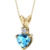 PEORA Swiss Blue Topaz with Genuine Diamond Pendant in 14