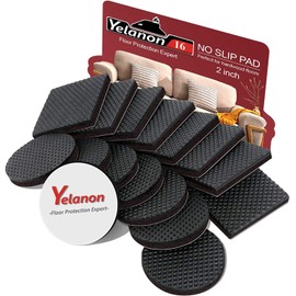 Yelanon Non Slip Furniture Pads -16 pcs 2” Furniture Grippers Hardwood Floors, Non Skid for Furniture Legs,Self Adhesive Rubber Feet, Anti Slide Furniture Floors Protectors for Keep Couch Stoppers