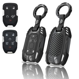 Egreat Zinc Alloy Key Fob Case Cover for GMC Sierra, Chevy Silverado 1500 2500HD 3500HD 2023 2022 2021 2020 2019, Key Fob Shell Keychain Holder Remote Key Protector