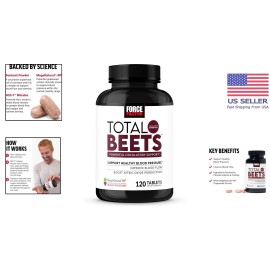 Total Beets Blood Pressure Support - Non-GMO Beetroot Tablets, 120 Count