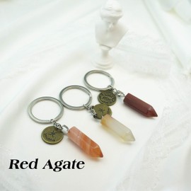 ZUOPIPI Zodiac Crystal Keychain Natural Healing Crystal Stone Keychain (Pisces)