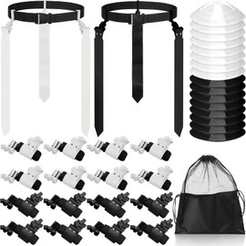 Wettarn Flag Football Set 16 Player Flag Football Belts and Flags with Cones Bag for Youth Adults kids Training Football Game(Black, White)