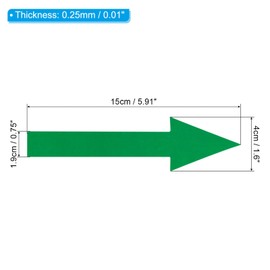 PATIKIL 6"x2" Arrow Sticker, 12 Pack PVC Removable Self Adhesive Waterproof Floor Decal Wall Marking Arrow Sign for Road Instructions, Green