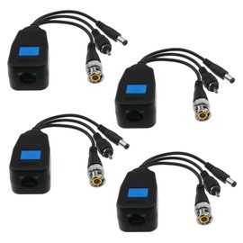 The Lord of the Tools 2 Pairs Passive Video/Audio Power Balun RJ45 to BNC Network Transceiver with DC Jack for Digital CVI/TVI/AHD Cameras Monitors Video Recorder 18.5cm