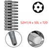 COMOK 10pcs 50mm Long 1/4 Inch Hex Shank T20 Torx