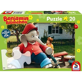 Schmidt Spiele Puzzle 56275 Benjamin Blümchen, Children's Puzzle for the Film, Holidays in the Zoo, 20 Pieces, Colourful