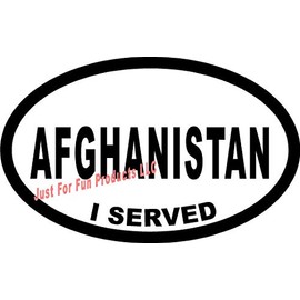Just For Fun 6.25 x 4 Afghanistan I Served Euro Vinyl Die Cut Decal Bumper Sticker, Windows, Cars, Trucks, laptops, etc