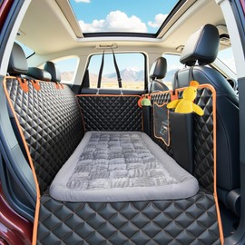 Dog Bed Mat for Back Seat Extender, Non-Slip Travel Pet Pad for Car, SUV, Truck, Waterproof Dog Car Seat Cover, Chew-Resistant Blanket, Washable Backseat Cushion for Large Dogs(Gray)