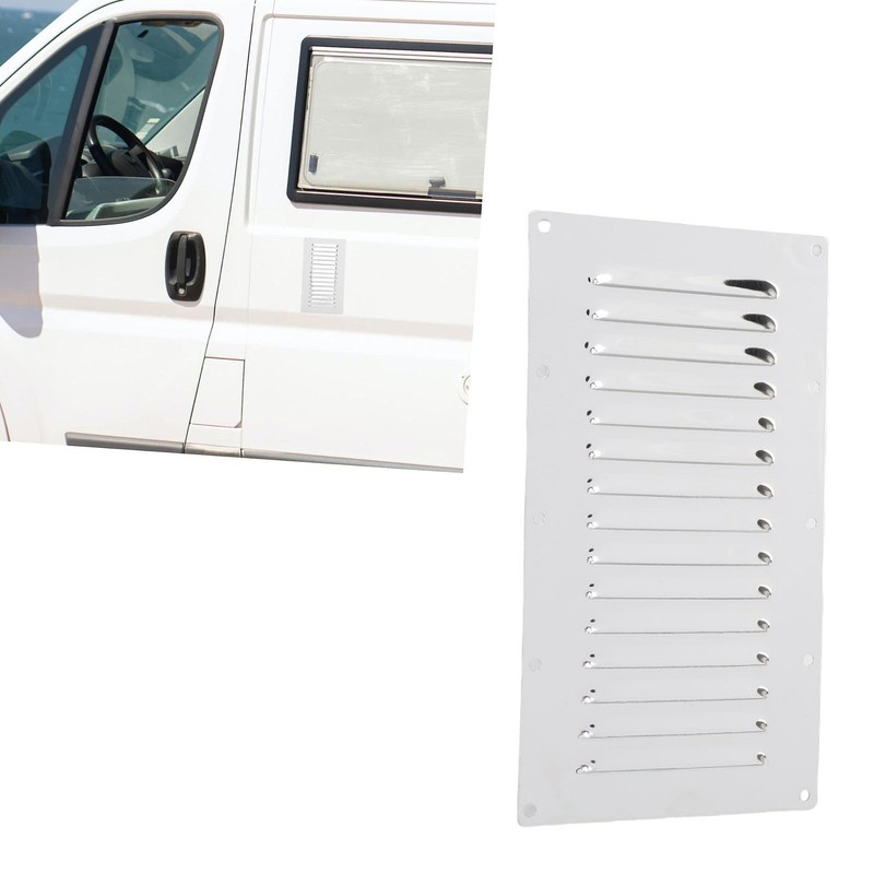Asixxsix 9 X 5inch Rectangular Louvered Air Vent, Stainless Steel