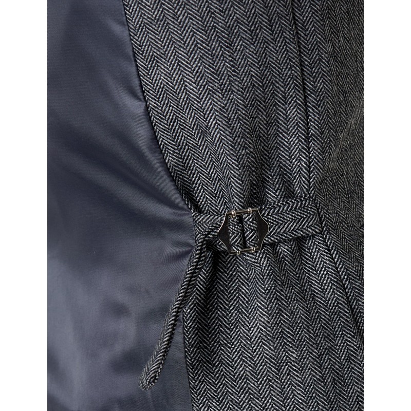 Jax Men’s Herringbone Double Breasted Collar Waistcoat Tailored Fit Waistcoat