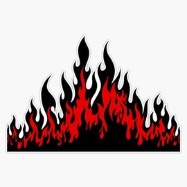 Black and Red Flames Sticker Bumper Sticker Vinyl Decal 5"
