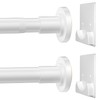 CorkLatta White Shower Curtain Rod,1 Inch Diameter Stainless Steel Adjustable