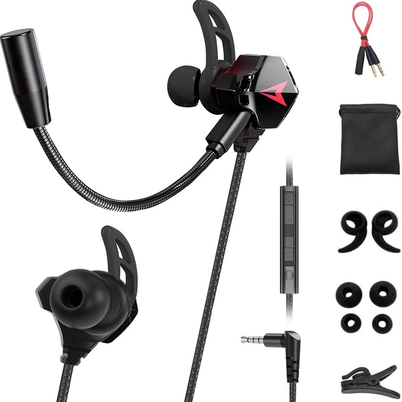 Audífonos Gaming InEar, con Micrófono Desmontable (Negro)