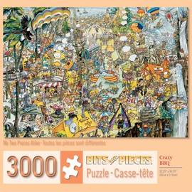Bits and Pieces - 3000 Piece Jigsaw Puzzle for Adults - Crazy BBQ - 3000 pc Festival Scene Jigsaw by Artist Gerold Como