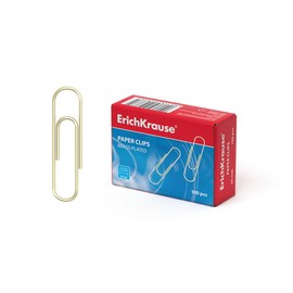 Paper Clips 33 mm Pack of 100 - Rustproof & Scratch-Free Brass-Plated Metal Paper Clips - Extra Strong Metal Clips Letter Clips for Office Brass Gold