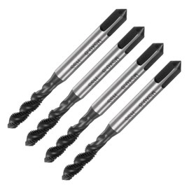sourcing map 4pcs Spiral Flute Thread Taps, M5 x 0.8 Nitride Coated Metric Screw Tap, Fully Ground High Speed Steel 6542 Machine Tapping Threading Tool for Machinist Thread Repair