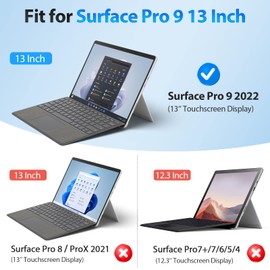 CoBak Case for Surface Pro - Crystal Clear Transparent Back Cover, Shockproof Folio Rugged Case, Fits Keyboard and Kickstand