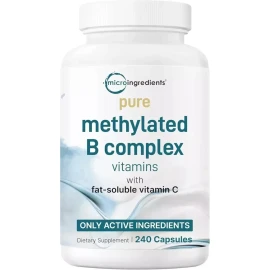 Methylated B Complex | 240 Pure Capsules with High Absorption Fat-Soluble Vit...