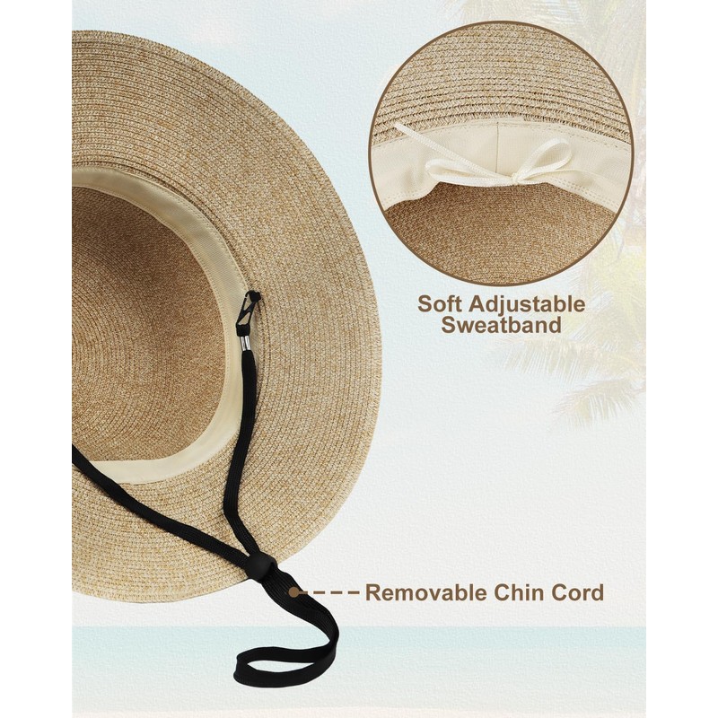 Zylioo M Straw Sun Hats Summer Beach Hat Wide Brim