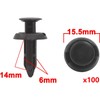 100Pcs 6mm Hole Dia Clips Plastic Push Type Rivet Retainer