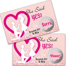 Haizct 50 Pack She Said Yes Scratch Off Game, Proposal Scratch Cards for Couples, Engagement Bachelorette Party Games, Bridal Shower, Wedding Shower Ideas, Bridal Lottery Tickets, Baby Shower