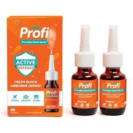 Profi Everyday Nasal Spray - Helps Defend Against Airborne Germs and Allergies, Lasts Up to 8 Hours, Advanced Nasal Spray for Air Travel, Work, Conferences & Indoor Gatherings - 180 Sprays, 0.58 FL OZ
