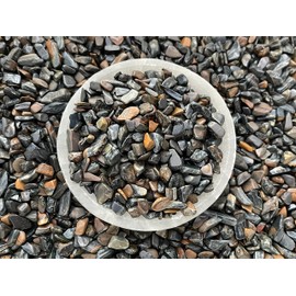 GAF TREASURES GAF TREASURES 2 oz Lot Natural Blue Tiger Eye Semi Tumbled Gemstone Chips, Crushed Mini Crystals, Undrilled Crystal Chips (Blue Tiger Eye)