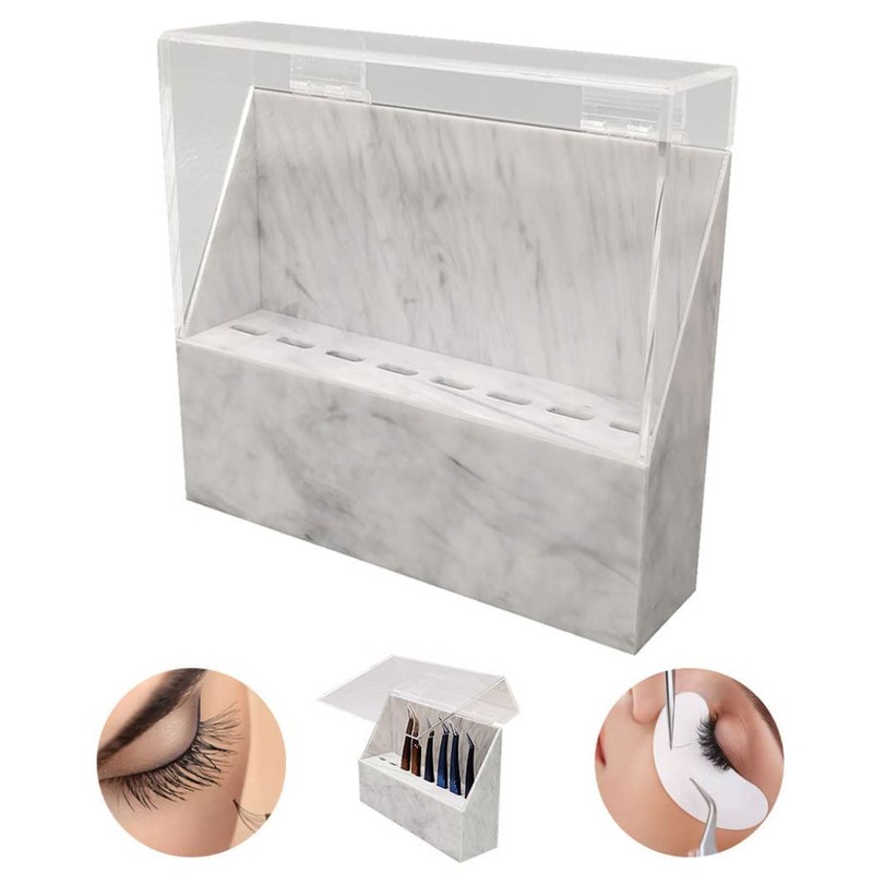 zalati Storage Box with 8 Holes for Tweezers Display Stand