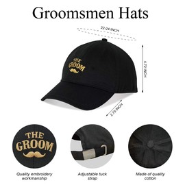 PartyGifts&beyond Groom Squad Hats 7 Packs Groomsmen Gifts Bachelor Party Hats Team Groom Baseball Hats for Bachelor Party (Groom Squad)