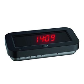 TFA 60.5009.05 Holo Clock Showing Mid-Air Display of Date/Time and Temperature, Black