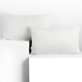 DecoKing 2 Pillowcases 50 x 60 cm Jersey 100% Combed Cotton Zip White Amber