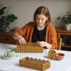 Scalloped Toilet Paper Basket: Water-Resistant Handmade Organizer - Natural Tan