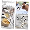 Healvian 2sets Small Stainless Steel Spoons Set Angled Eating Utensils