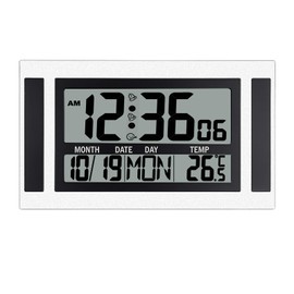 11.5" Large Display Digital Wall Clock Battery Operated with Big Numbers,Desk Clocks with Time Date Temperature, 2 Alarms with Snooze, Easy to Use for Bedroom, Living Room, Office,Gift for Elderly