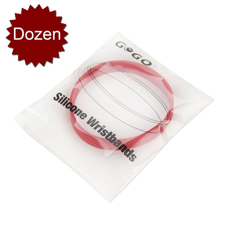[GOGO] シリコンリストバンド ゴムブレスレット ファッションアクセサリー 大人用シンプル無地タイプ 12本セット - オレンジ
