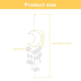 LINTRA 1 Set Wind Chime Shells Wind Chime Balcony, Moon Design Garden Hanging, Beige Wind Chimes for DIY Projects, Decoration or Gift Ideas