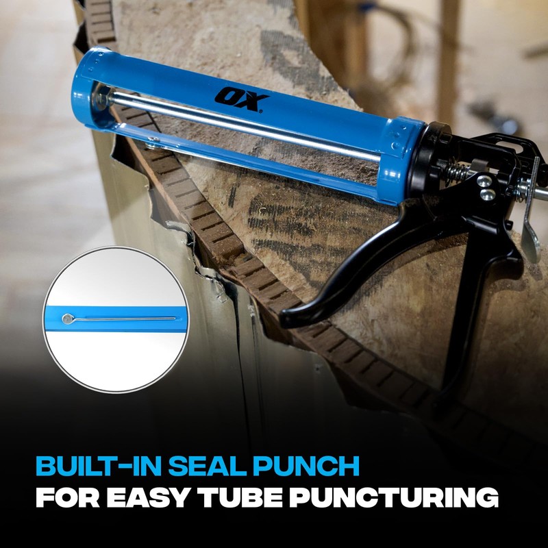 Ox Heavy Duty Steel 10 oz Caulk Gun with 24:1