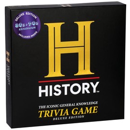 History Channel Trivia Board Game Deluxe Edition with 80s & 90s Expansion Pack - 2400+ General Knowledge Questions. Super Fun Party Card Game for Adults & Family in The Pursuit of Trivial Knowledge