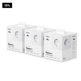 AVOLT Square 1 Socket Cube - Magnetic Design Power Cube with 2 USB-C Ports, 3 Sockets, Compact Multiple Socket (Opal White, 1.8 m)