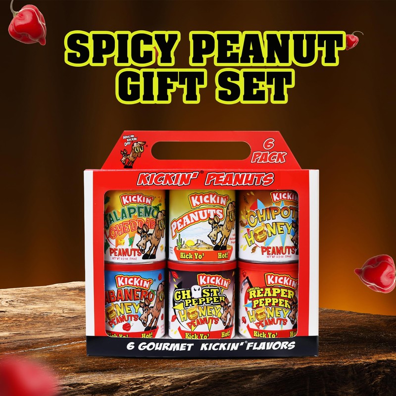 ASS KICKIN’ Spicy Hot Peanuts – Variety Pack 4.25oz 6