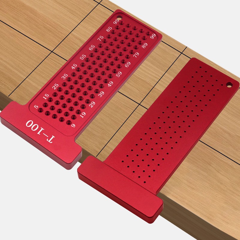 Hole Positioning Ruler Aluminum Alloy 100mm Metric Scale T Ruler