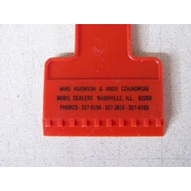 Mobil NOS Red Ice Scraper Vintage Mobil Dealer Gift oil gas station pump Nashville IL