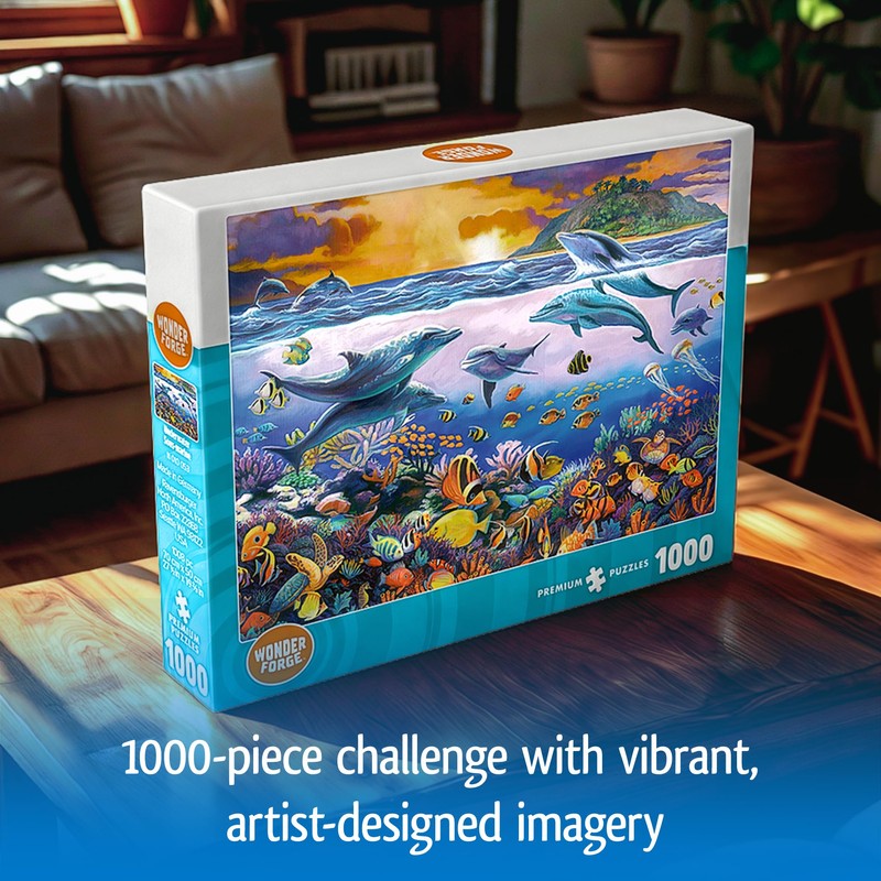 Wonder Forge Underwater Frolic 1000 Piece Jigsaw Puzzle for Adults