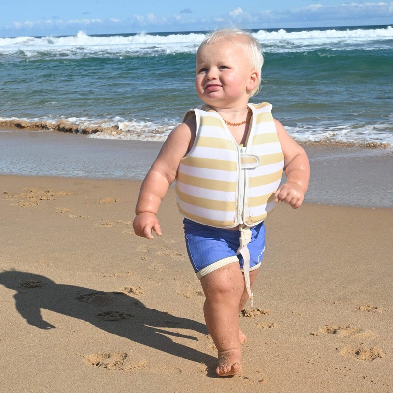 Kids Swim Vest 1-2 | Sid The Seagull Mustard Stripe