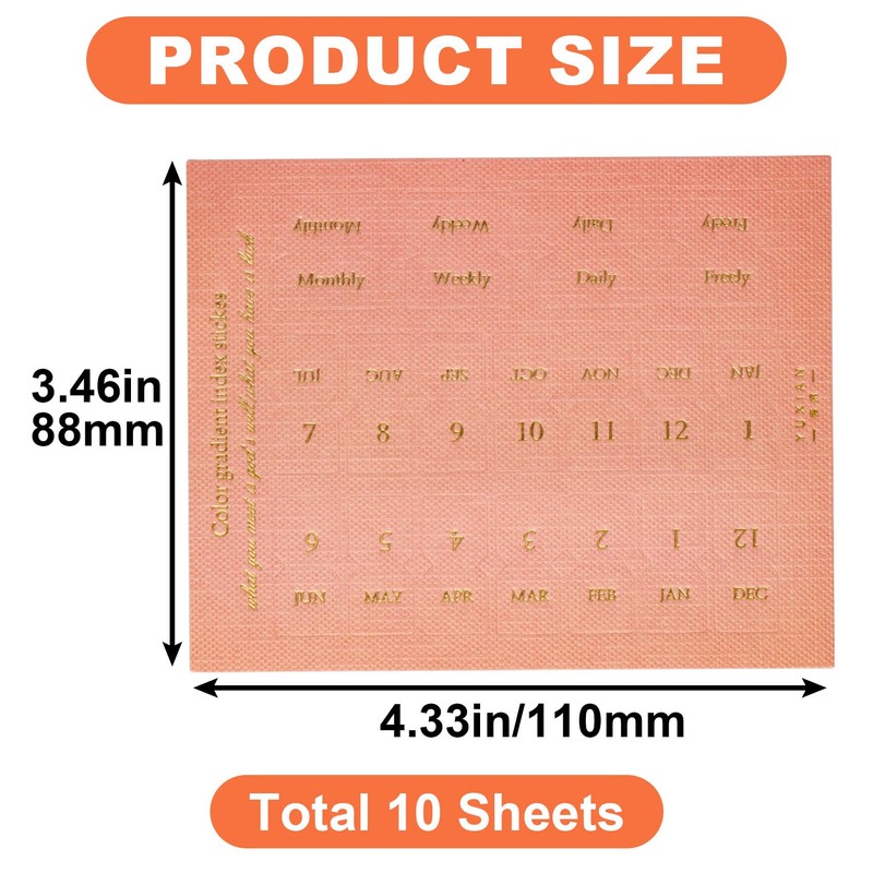 DC,CLISENCE 180pcs Monthly Tabs, Self-Adhesive Index Tabs for Planner, Colorful