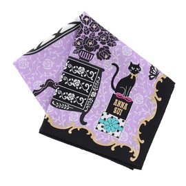 Blooming 109024-0003-03 Anna Sui Print Handkerchief Boutique (Purple) [100% Cotton] Women's Women's Approx. 19.7 inches (50 cm), purple