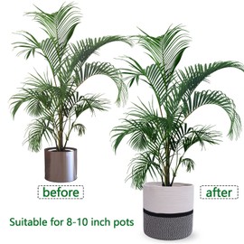 Oradrem - Cesta tejida moderna para macetas de 10 pulgadas, cesta organizadora de almacenamiento, para decoración rústica del hogar, color beige 11 x 11 pulgadas