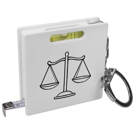 Azeeda 'Libra Scales' Keyring Tape Measure/Spirit Level Tool (KM00041341)